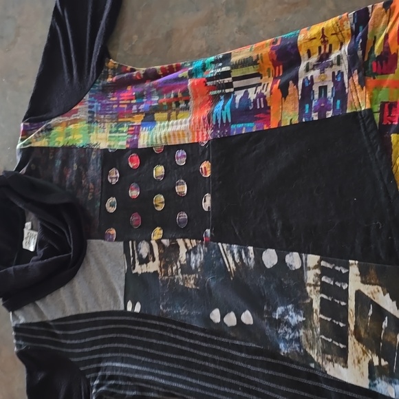 Multicolor Patchwork Long Sleeve Top - Picture 8 of 9